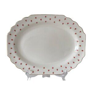 W.S. George Lido Blushing Rose Dalrymple Flower  58701 Oval Serving Platter